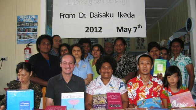 SGI Book donations in Fiji
